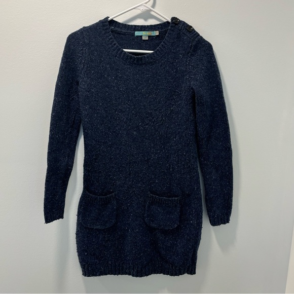 Boden Dresses & Skirts - Boden Navy Blue Knit Sweater Tunic Dress Wool Alpaca Pockets Long Sleeve Warm
